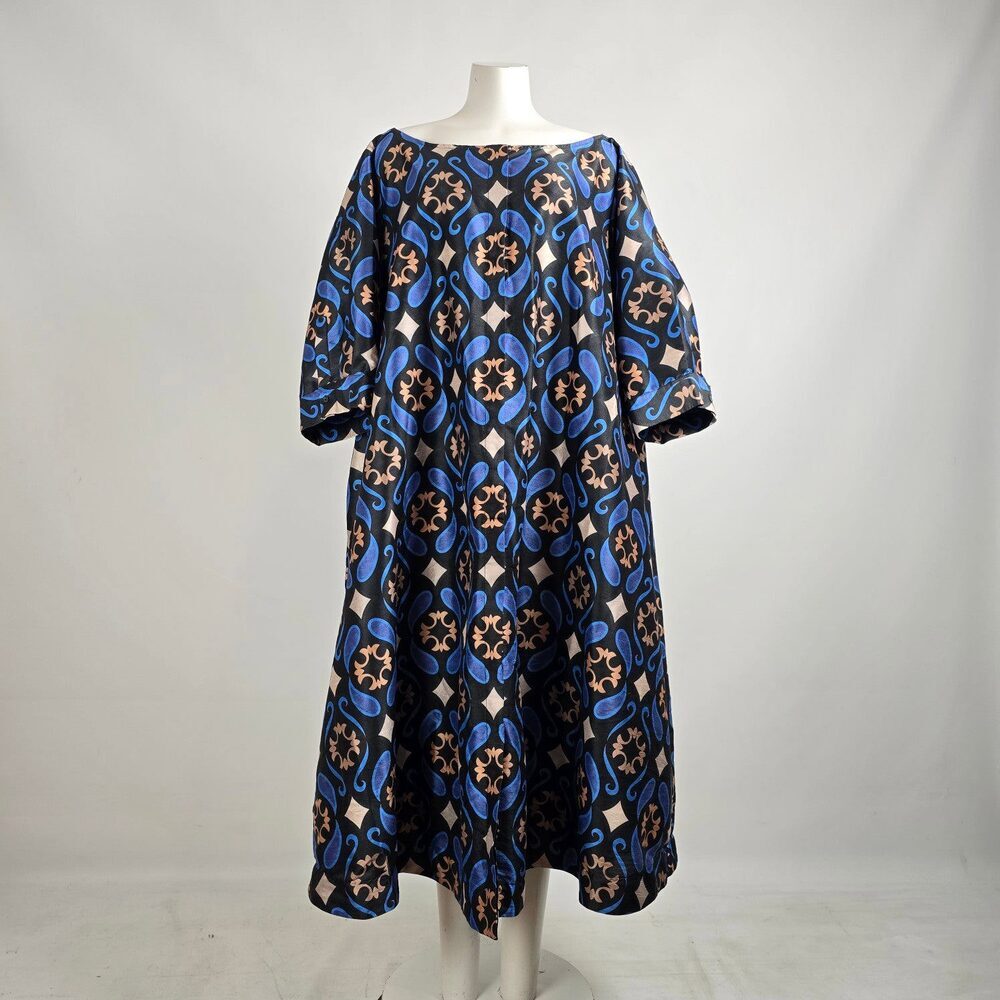 Wayward Fancies Blue Paisley A Line Button Front Dress Jacket Size XL/2X